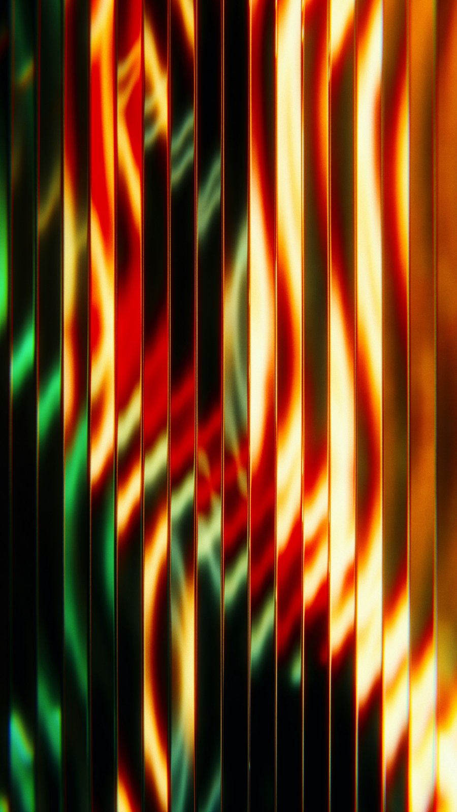 Flowing red and green glass forms representing transparent, explainable answers