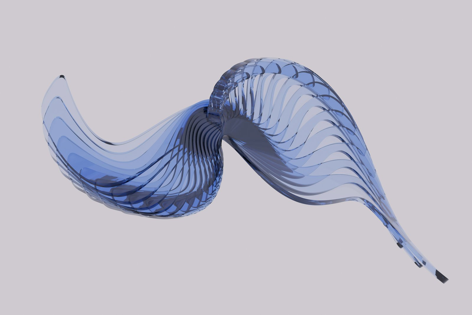 Translucent blue sculptural form representing a unified, dependable platform